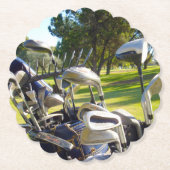 バッグフルゴルフクラブ、紙パーティーコースター ペーパーコースター (正面)