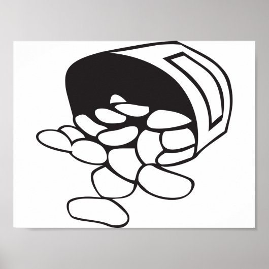 バッグポスターからこぼれた豆 ポスター (正面)