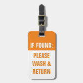 バッグラベルもし – 見つかった場合:お手洗い&返品 ラゲッジタグ (正面縦)
