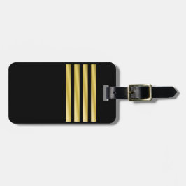バッグラベル – キャプテン – 金ゴールドストライプ ラゲッジタグ