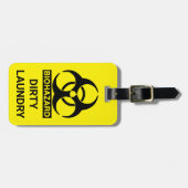 バッグラベル-生物学的災害［有害物質］ – 汚れた洗濯物 ラゲッジタグ (正面横)