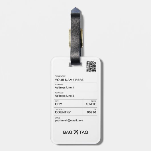 バッグラベル- Clockwork ラゲッジタグ (裏面縦)