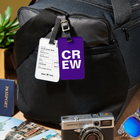 バッグラベル- CREW ラゲッジタグ (正面&裏面)