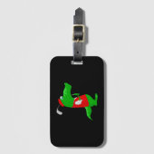 バッグラベルBizカードスロット上のCrocodile漫画ゴルファー ラゲッジタグ (正面縦)