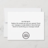 バッグランジク感謝してい白黒のビジネスロゴ  サンキューカード (裏面)