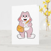 バッグ付きウサギ カード (黄色い花)