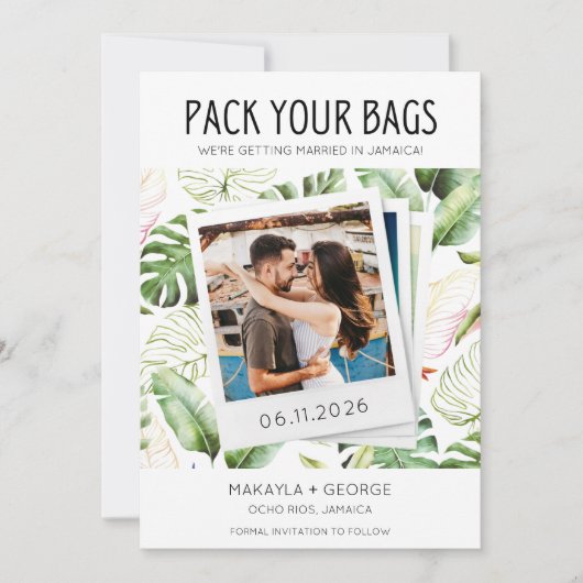 バッグ写真ジャマイカ結婚の セーブザデート (正面)