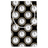 バッグ大晦日の時計パターンパーティーの スモールペーパーバッグ (裏面)