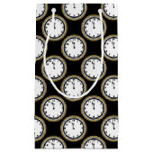 バッグ大晦日の時計パターンパーティーの スモールペーパーバッグ (正面)