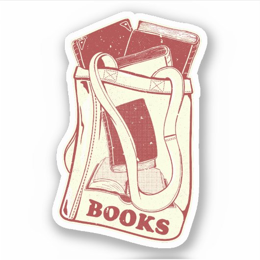バッグ好きな本読 シール (正面)
