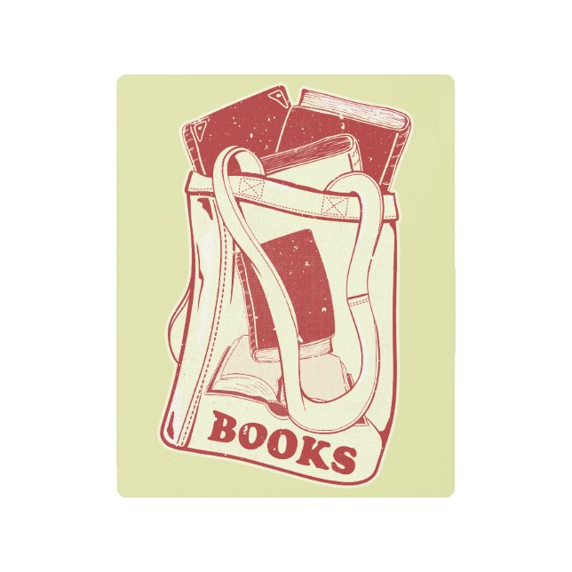 バッグ好きな本読 メタルプリント (正面)