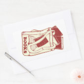 バッグ好きな本読 長方形シール (封筒)