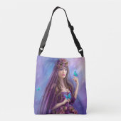 バッグ美しい女性の妖精と青い蝶 クロスボディバッグ (裏面)