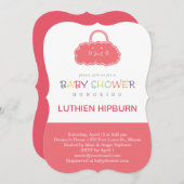 バッグ雲ベビースシャワー 招待状 (正面/裏面)