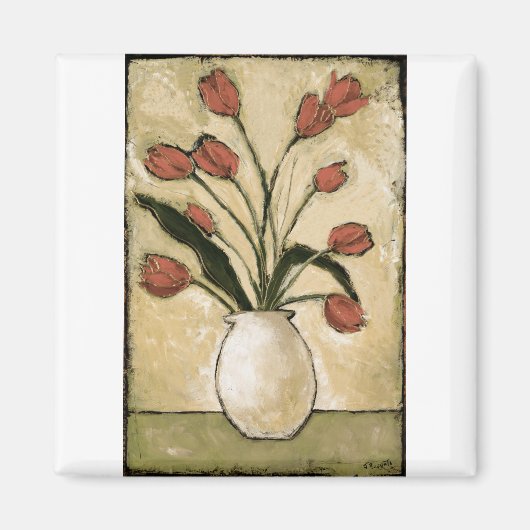 バッグ10-V2チューリップin Red.tif マグネット (正面)