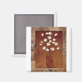 バッグ12白い花.tif マグネット (正面/裏面)