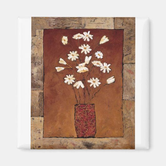 バッグ12白い花.tif マグネット (正面)