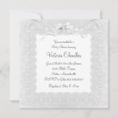 バッシーネエレガントピュアホワイトベビーシャワー招待状 招待状 (裏面)