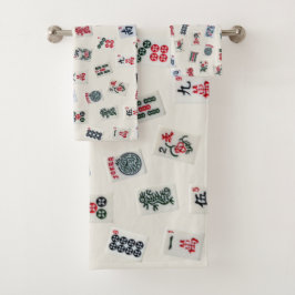 バッジで設計されたMahJoggタイル写真 バスタオルセット