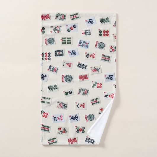 バッジで設計されたMahJoggタイル写真 バスタオルセット (ハンドタオル)