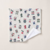 バッジで設計されたMahJoggタイル写真 バスタオルセット (ウォッシュタオル)