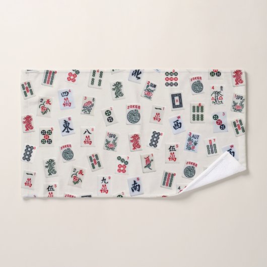 バッジで設計されたMahJoggタイル写真 バスタオルセット (ハンドタオル)