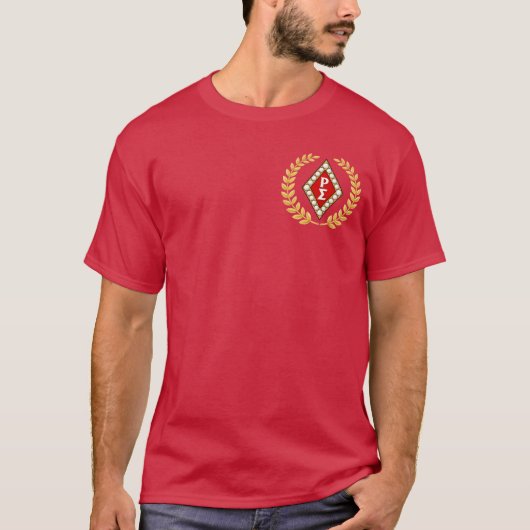 バッジと月桂冠 Tシャツ (正面)