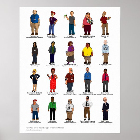バッジの衣服方法 ポスター (正面)