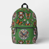 バッジコレクター – 蝶 プリントバックパック (正面)
