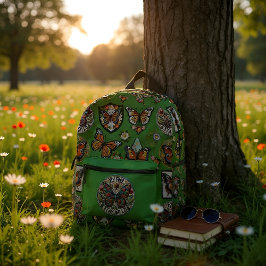 バッジコレクター – 蝶 プリントバックパック