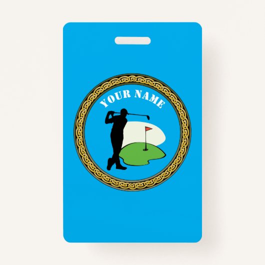 バッジゴルフ – 名前の追加 – ゴルファー バッジ (正面)
