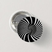 バッジサイケデリック – アートスワールB/W 缶バッジ (正面&裏面)
