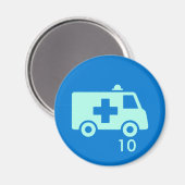 バッジマグネット – 救急車10 マグネット (正面/裏面)