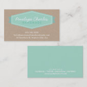 バッジモダンロゴパステルミントはっきりしたエコクラフト 名刺 (正面/裏面)