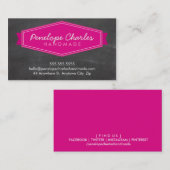 バッジモダンロゴ明るいピンクのチョークはっきりしたボード 名刺 (正面/裏面)