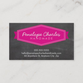 バッジモダンロゴ明るいピンクのチョークはっきりしたボード 名刺