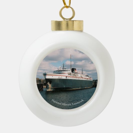 バッジャーナショナルヒストリックランドマークオーナメント セラミックボールオーナメント (正面)