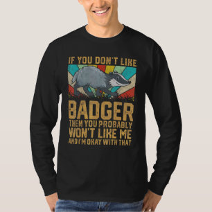 バッジャーレトロヴィンテージ70s 80sハニーバッジャーことわざF Tシャツ