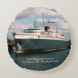 バッジャー丸枕 ラウンドクッション