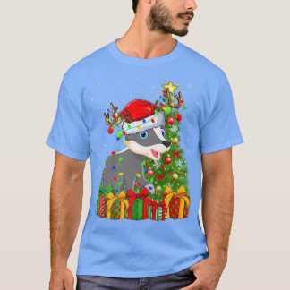 バッジャー照明クリスマスツリーサンタハバダージェクリスム Tシャツ