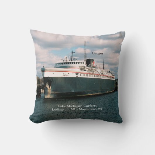 バッジャー角枕 クッション (正面)