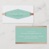 バッジロモダンゴヴィンテージモノグラムミントバラ金ゴールド 名刺 (正面/裏面)