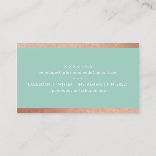 バッジロモダンゴヴィンテージモノグラムミントバラ金ゴールド 名刺 (裏面)