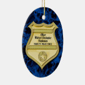 バッジ大理石警察の卒業/退職パーティー セラミックオーナメント (右)