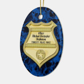 バッジ大理石警察の卒業/退職パーティー セラミックオーナメント (左)