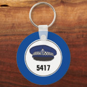 バッジ番号警官か巡査かキーリング キーホルダー (裏面)