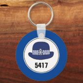 バッジ番号警察女性WPC。キーリング キーホルダー (裏面)