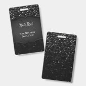 バッジ黒い水晶きらきら光るなStrass バッジ (正面＆裏面)