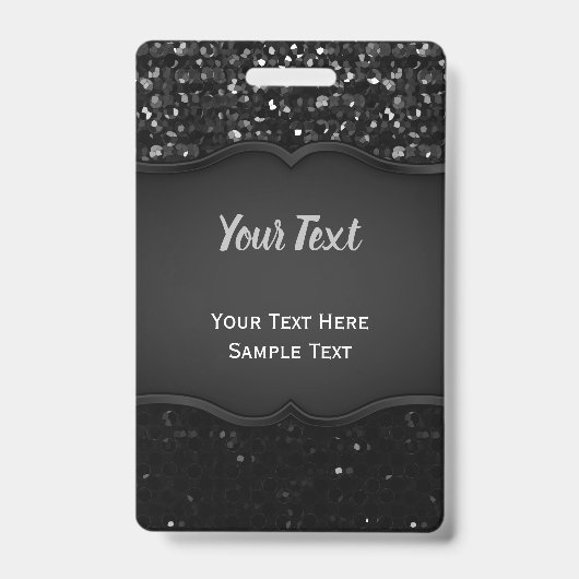 バッジ黒い水晶きらきら光るなStrass バッジ (正面)