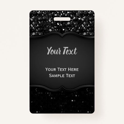 バッジ黒い水晶きらきら光るなStrass バッジ (正面)